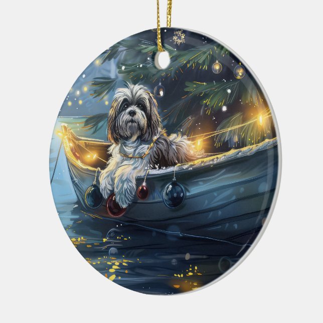 Havanese Weihnachtsfest Reise Keramik Ornament (Links)
