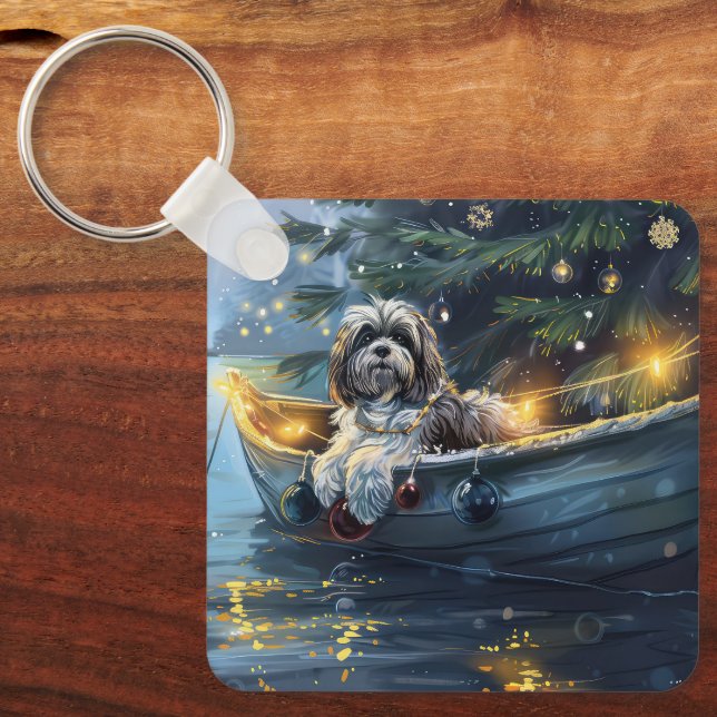 Havanese Weihnachtsfest Reise Schlüsselanhänger (Vorderseite)
