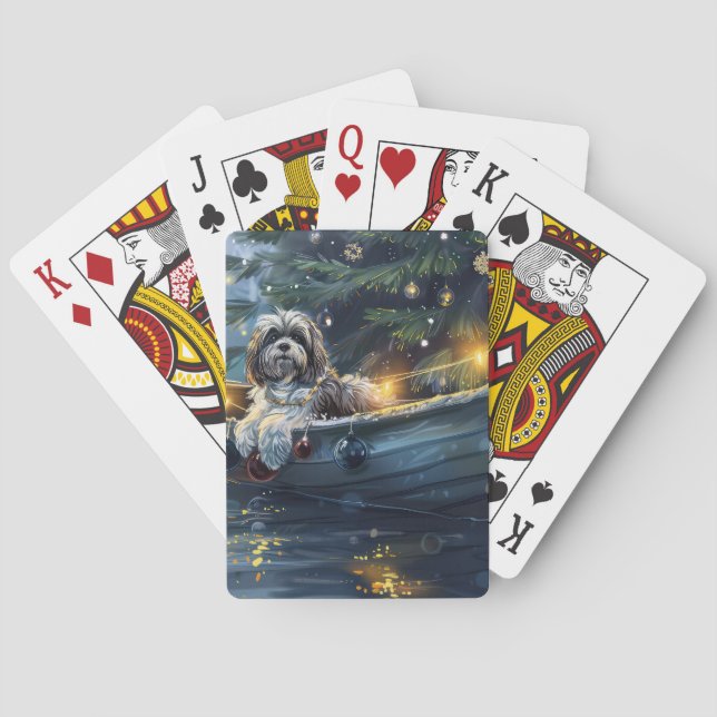 Havanese Weihnachtsfest Reise Spielkarten (Rückseite)