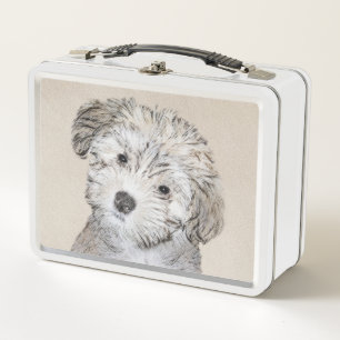 Havanese-Welpenmalerei - Süße originelle Hundekuns Metall Brotdose