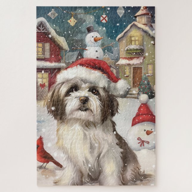 Havanese Winter Wonderland Weihnachtsfreude (Vertikal)