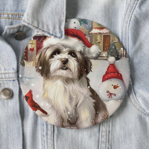 Havanese Winter Wonderland Weihnachtsfreude Button