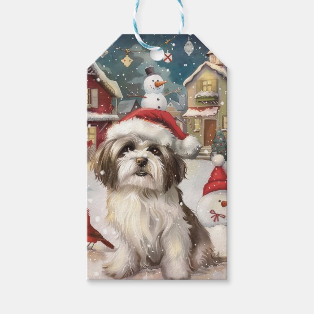 Havanese Winter Wonderland Weihnachtsfreude Geschenkanhänger (Vorderseite)