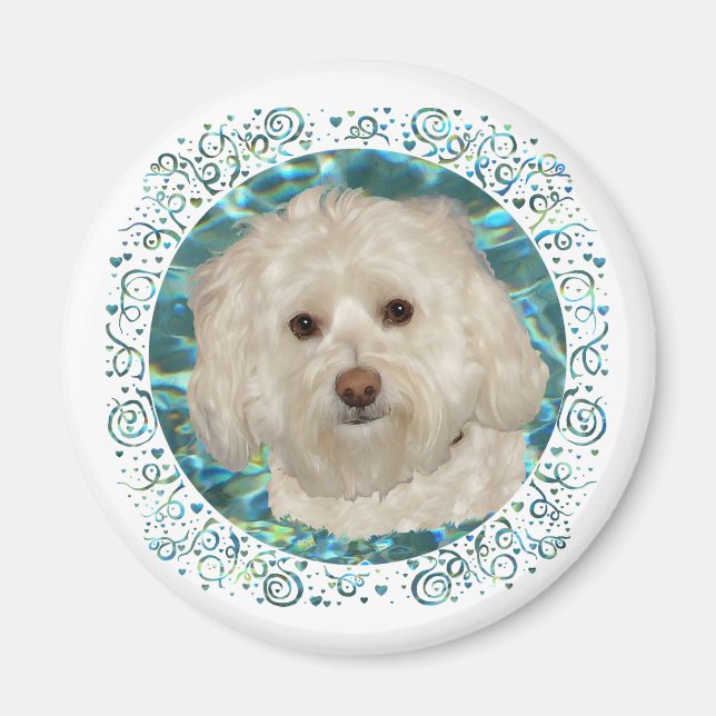Havanese zum türkisfarbenen Wasser Magnet (Vorne)