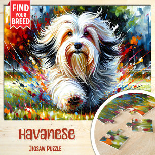 Havaneser-Hundeporträt Acrylkunst Druck Hund