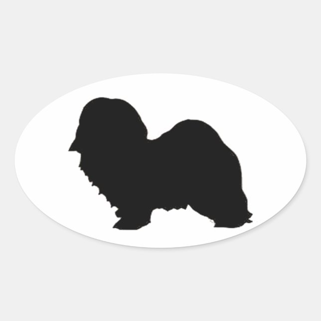 havanesische Silhouette Ovaler Aufkleber (Vorderseite)