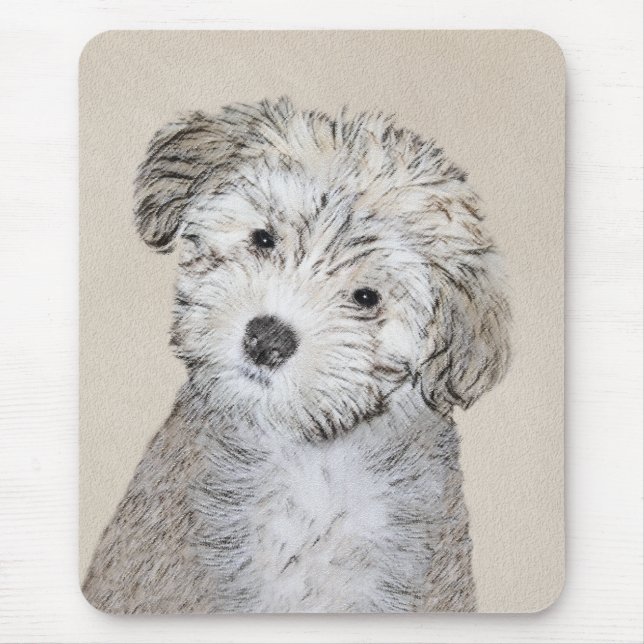 Havanesische Welpenmalerei - Niedliche Original Hu Mousepad (Vorne)