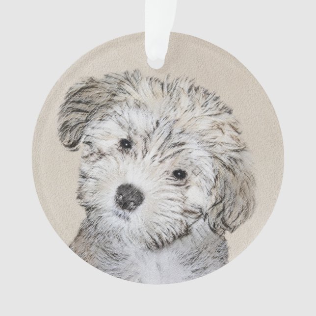 Havanesische Welpenmalerei - Niedliche Original Hu Ornament (Vorderseite)