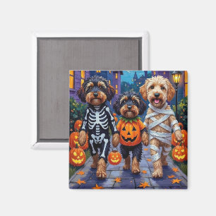 Havanische Hunde Trick-oder-Treating Halloween-Kos Magnet