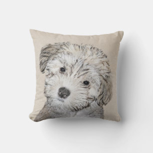 Havanische Welpenmalerei - Niedliche Original Hund Kissen