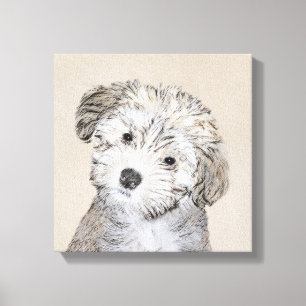 Havanische Welpenmalerei - Niedliche Original Hund Leinwanddruck