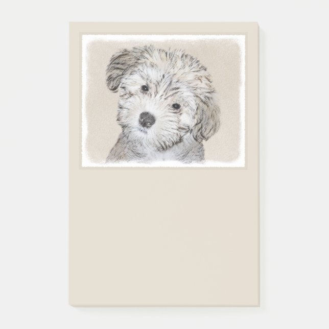 Havanische Welpenmalerei - Niedliche Original Hund Post-it Klebezettel (Vorderseite)