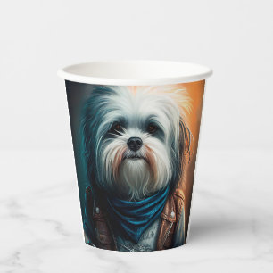 Havanischer Hund auf dem Fahrrad, digitales Bild Pappbecher
