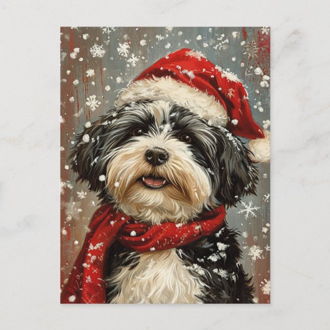 Havanischer Hund Weihnachten Postkarte (Vorderseite)