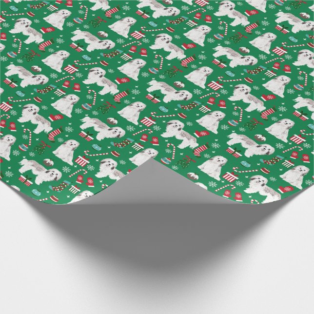 Havanischer Weihnachtshund Geschenkpapier (Ecke)
