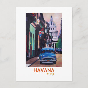 Havanna auf Kuba  - El Capitolo mit Oldtimer Postkarte
