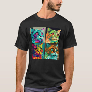 Havanna-Braunkatze Pop Illustration Farbige Tiere T-Shirt