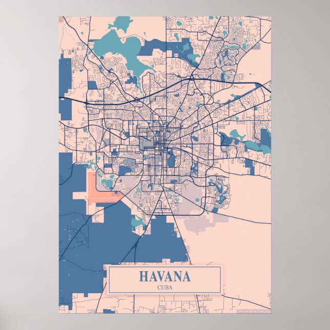 Havanna - Kuba Breezy City Map Poster (Vorne)