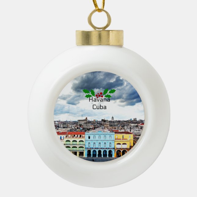 Havanna, Kuba City Keramik Kugel-Ornament (Vorderseite)