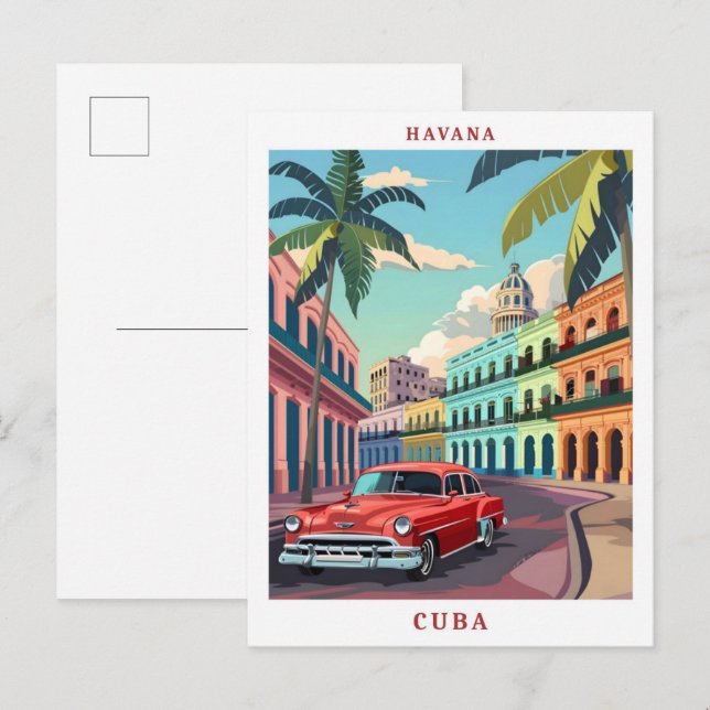 Havanna Kuba Elegante Kunst, Dichtung und Musik Postkarte (Vorne/Hinten)