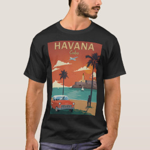 Havanna Kuba Habana kubanisch karibische Insel Ret T-Shirt