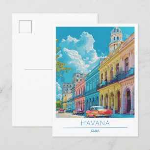 Havanna Kuba Kunst Vintage Reise  Postkarte