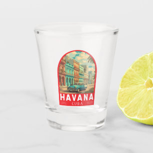 Havanna Kuba Reise Kunst Emblem Schnapsglas
