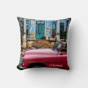 Havanna Kuba Rotes Oldtimer Auto Kissen