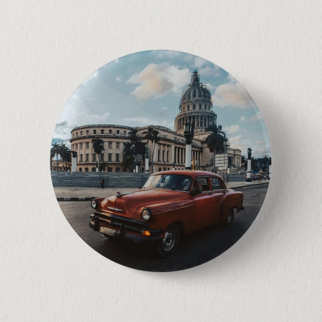 Havanna Kuba Vintage-Klassiker  Button (Vorderseite)