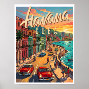 Havanna Kuba Vintage Reise Poster