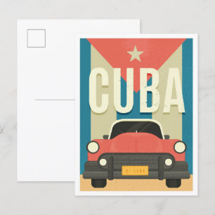 Havanna Kuba Vintage Reiseillustration Postkarte