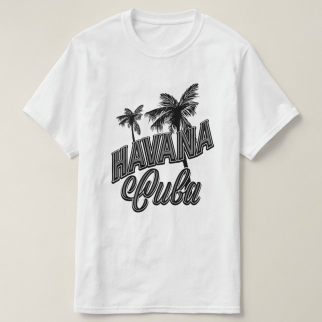 Havanna Kuba Vintage Schriftkunst. T-Shirt (Design vorne)
