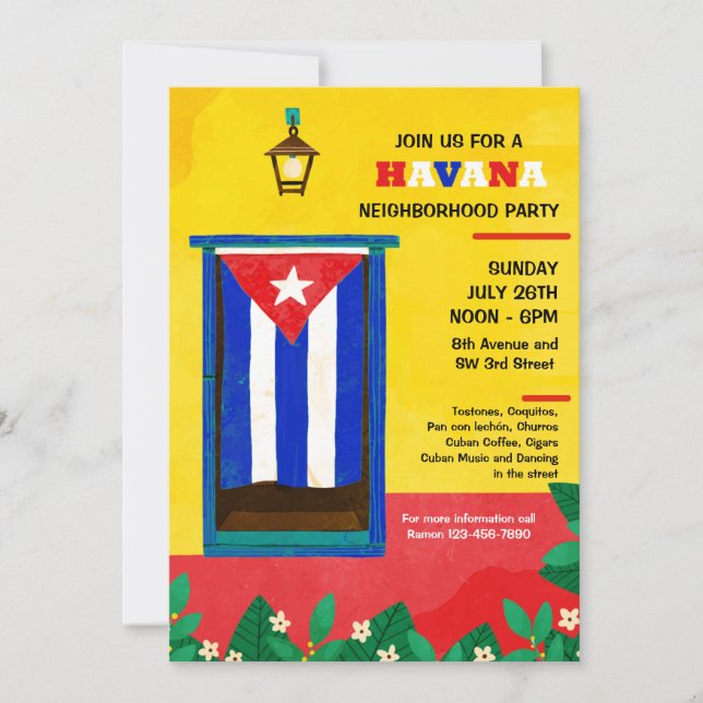 Havanna Neighbhood Party Einladung (Vorderseite)