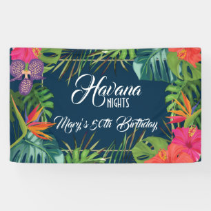 Havanna Nights Tropical Birthday Banner