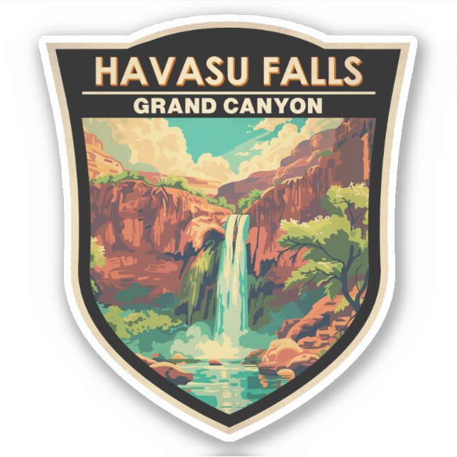 Havasu Falls Grand Canyon Kunst, Dichtung und Musi Aufkleber (Vorderseite)