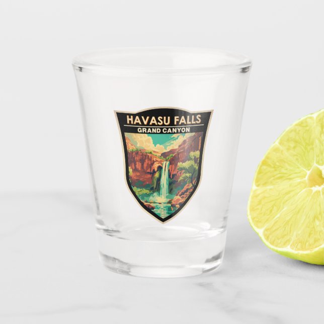 Havasu Falls Grand Canyon Kunst, Dichtung und Musi Schnapsglas (Vorderseite)