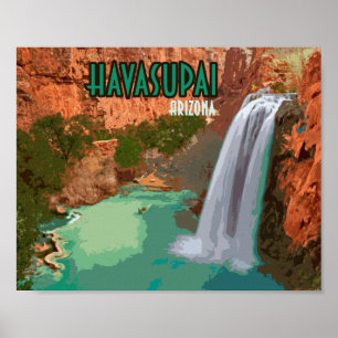 Havasupai Indian Reservation Arizona Mooney Falls Poster