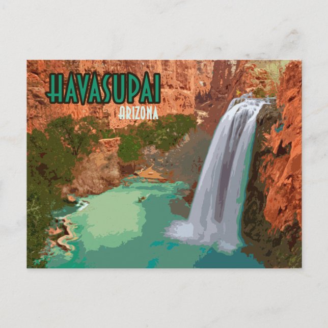 Havasupai Indian Reservation Arizona Mooney Falls Postkarte (Vorderseite)