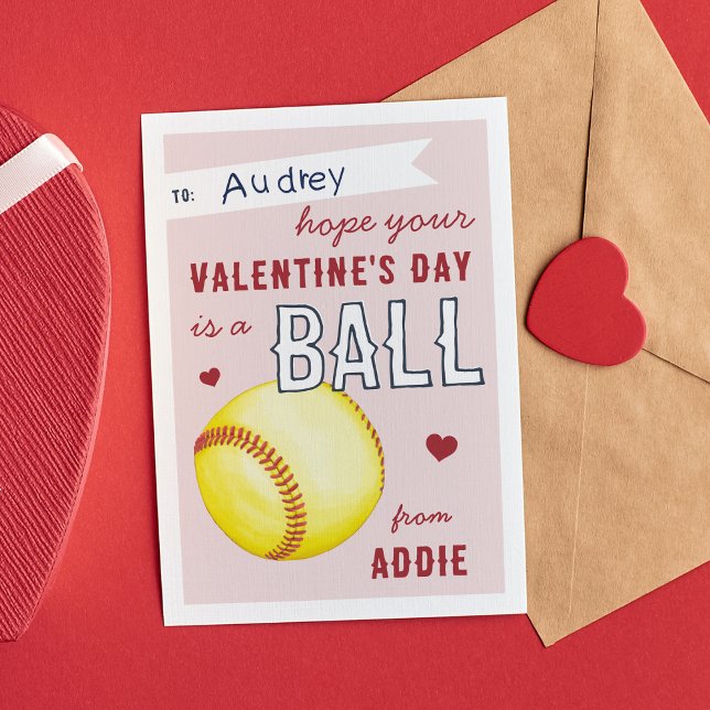 "Have a Ball" Softball Valentine's Day Card Einladung (Von Creator hochgeladen)