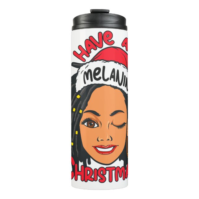 Have A Melanin Christmas Black Girl Magic Queen Thermosbecher (Vorderseite)