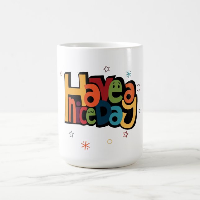 "Have a Nice Day" Retro Colorful Coffee Mug  Kaffeetasse (Mittel)