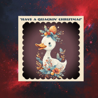 Have a Quackin' Christmas Duck Whimsical Naughty Aufkleber