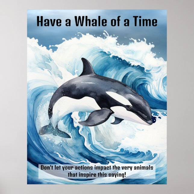"Have a Whale of a Time" Pivotal Idiom with Orca Poster (Vorne)