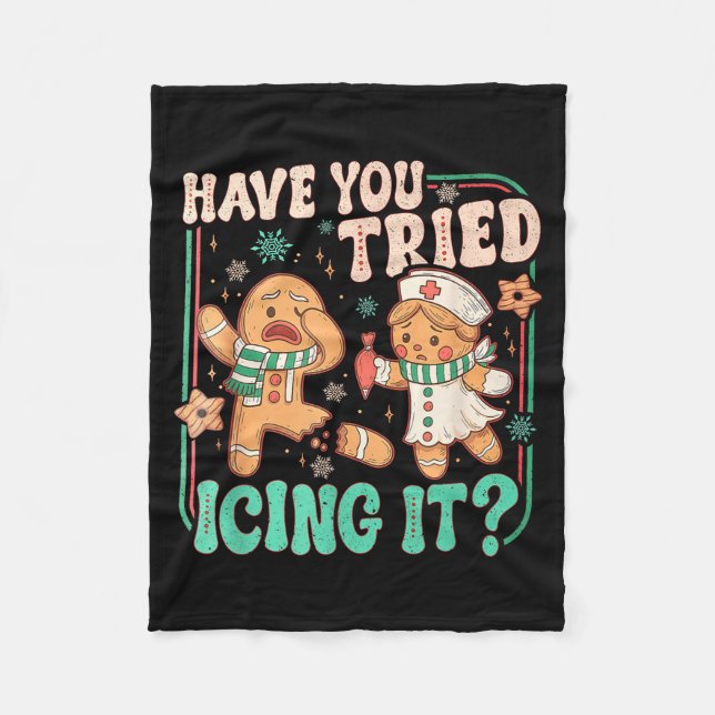 Have You Tried Icing It _ Funny Gingerbread Christ Fleecedecke (Vorderseite)