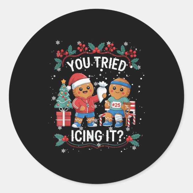 Have You Tried Icings It Gingerbread Runner Team C Runder Aufkleber (Vorderseite)