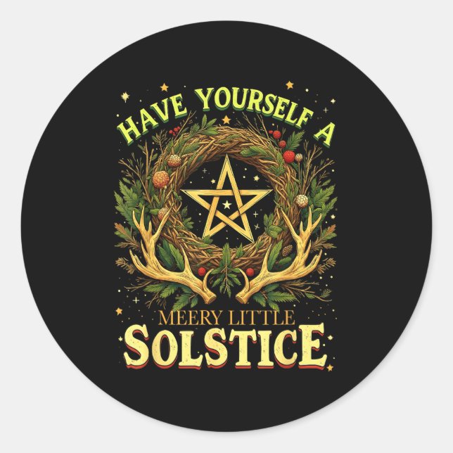 Have Yourself A Merry Little Solstice Quote  Runder Aufkleber (Vorderseite)
