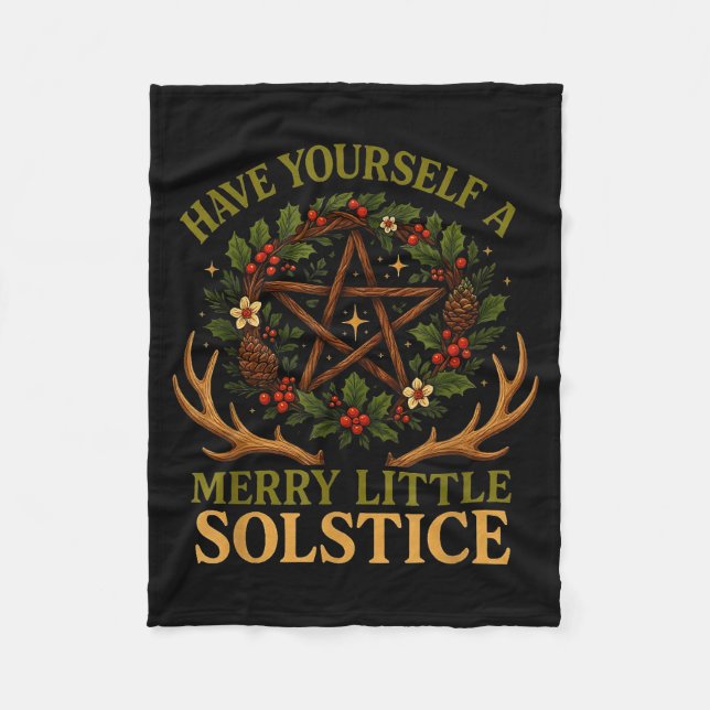 Have Yourself A Merry Little Solstice Witchcore  Fleecedecke (Vorderseite)