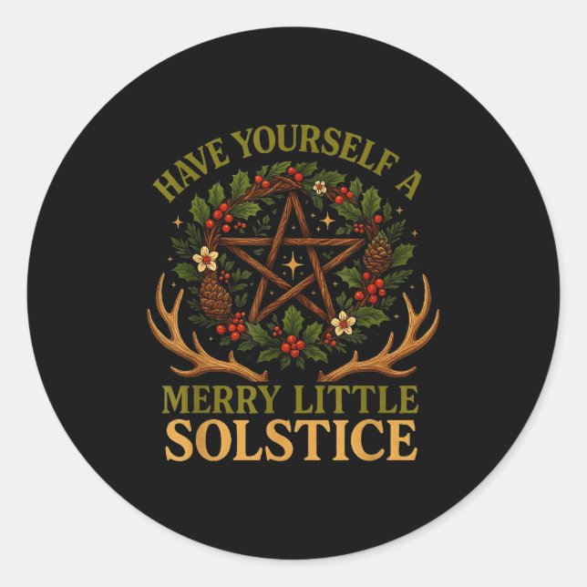Have Yourself A Merry Little Solstice Witchcore  Runder Aufkleber (Vorderseite)