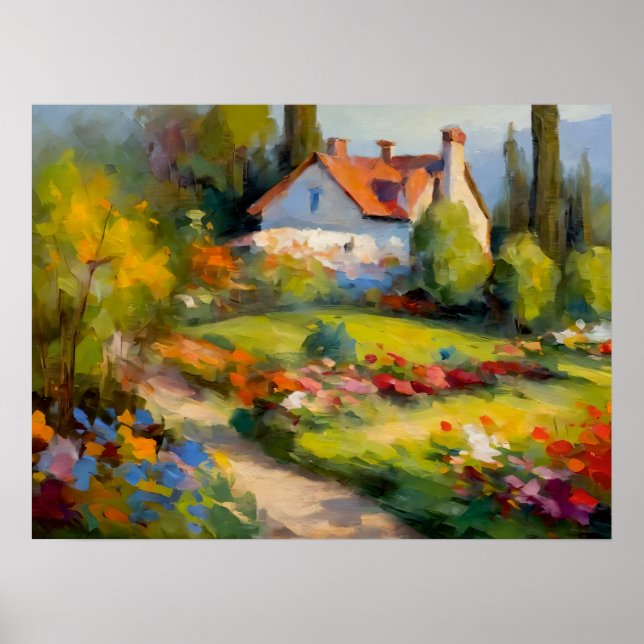 Haven blühen: Haus und Garten Freude Poster (Vorne)