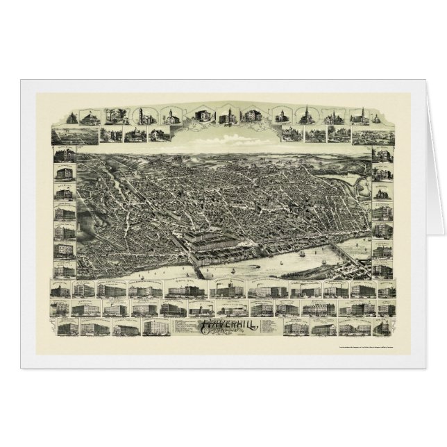 Haverhill, panoramische Karte MAs - 1893 (Vorderseite (Horizontal))